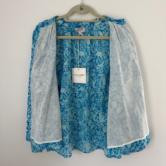 Olivia James - Emory Blouse - Mini Garden Floral Aqua - Picture 4 of 6